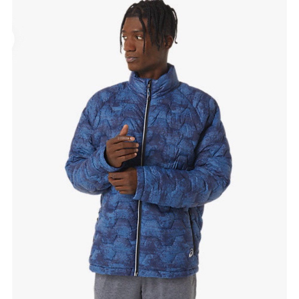 Asics Men's XL Performance Insulated Jacket Color Tie Dye‎ Blue Print 2031B906